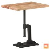 Wooden Side Table with Cast Iron Base & 17.7
