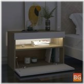 LED Light Cabinet with White & Sonoma Oak Material