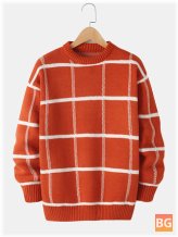 Grid Pullover Sweater for Men