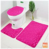 3-Pack 3D Bathroom Mats - Solid Flower - Anti-Skid Carpet Water Absorbent Foot Rugs