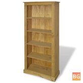 Corona Style Pine Bookcase with 5 Shelves
