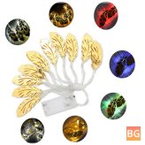 Feather Shaped Iron Gold Indoor Fairy String Light - 10LEDs