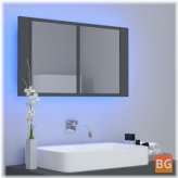 Gray 80 x 12 x 45 cm Bathroom Mirror Cabinet Storage Holder