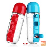 Water Bottle with Pill Capsules - 7 Days
