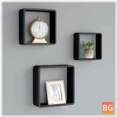 Black Cube Shelves (Set of 3)