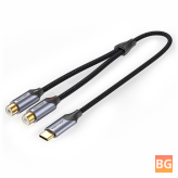 2-Pack Vention BGV USB-C Male to RCA Cable 0.5/1/1.5m Gold-plated Hi-Fi Sound Audio Cable Connectors