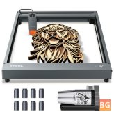 10W Laser Engraver with Rotary Attachment and Raiser - DIY CNC Laser Cutter Engraver