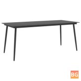 Table with Black Glass and Steel Frame