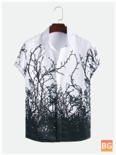 Short Sleeve T-Shirts with Men's Twigs Printed Casual Shirt