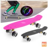 Kids' Unisex skateboard with colorful LED light and PU wheels