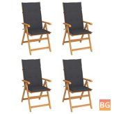 4-Piece Garden Chairs with Anthracite Cushions
