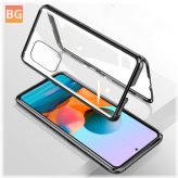 Xiaomi Redmi Note 10 /Redmi Note 10S Case - 2 in 1 Magnetic Flip Double-Sided Tempered Glass Metal Full Cover Protective Case