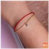 925 Sterling Silver Red Rope Lucky Charm Bracelet for Women