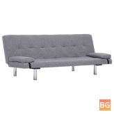 Sofas & Bed - Light Gray Fabric