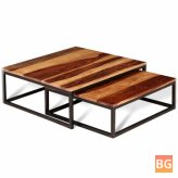 Wooden Coffee Table Set with Sheesham Wood