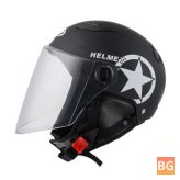 Half Face Motorcycle Helmet with Transparent Lens and Breathable Fabric