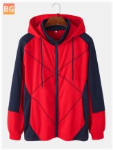 Patches and Stripes Hooded Jacket for Men