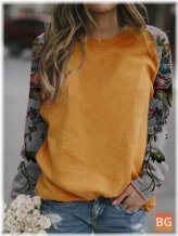 Women's Floral Patchwork Raglan Sleeve Sweatshirt