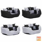 Reversible Washable Dog Cushion - 65x50x20 cm (Gray/Black)