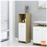 Bathroom Cabinet - White and Oak - 11.8