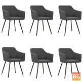 6 Pcs Dark Gray Fabric Dining Chairs
