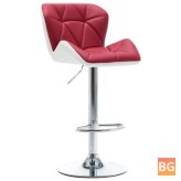 Red Faux Leather Bar Stool