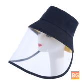 Fishing Bucket Hat with Transparent Shield and Anti-Spittle Protective Shield