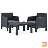 Garden Lounge Set with Cushions - Anthracite