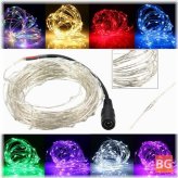10FT 100 LED Silver Wire Christmas String Fairy Light Waterproof DC12V