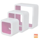 Wall Cube - 6 pcs White and Pink