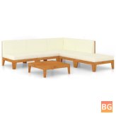 Garden Set with Cushions - Solid Acacia Wood