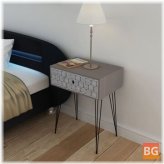 Gray 1-Drawer Bedside Table