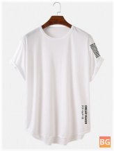 Japanese Print High-Low Tee for Men