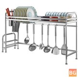 Kitchen Counter Storage Rack with Stainless Steel Over Sink