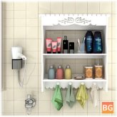 Wall Mounted Shelf Towel Hooks - Towel Rack
