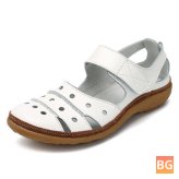 Hook Loop Flat Sandals with a Soft Leather Sole