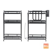 Stainless Steel Spice Rack with 3 Tiers and Black Finish