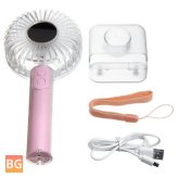 USB Mini Handheld Fan with Mirror and Light Function