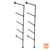 3/4-Tier Industrial Wall-Mounted Iron Pipe Shelf with Metal Frame