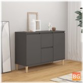 Gray Sideboard with Black Chairs