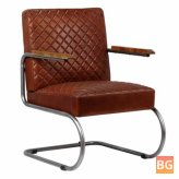 Genuine Leather Armchair - Dark Brown