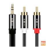 3.5mm to 2RCA Audio Cable - 3.5mm Hi-Fi Stereo Jack RCA AUX Cable Y Splitter Cable for Mobile Phones, Computers, Amplifiers, Home Theater