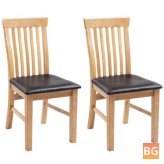 2-Piece Solid Oak Dining Chairs