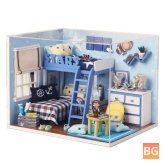 Wooden Blue and Pink Doll House Set