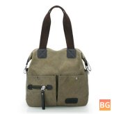 Women's Padded Messenger Bag with Canvas Top and shoulder strap