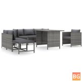 Patio Lounge Set with Cushions - Gray