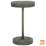 Gray Table with Rattan Top