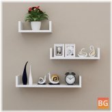 Wooden Wall Shelf with Organiser - Wall Mounted