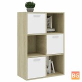 Storage Cabinet - White and Sonoma Oak 23.6