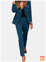 Lapel Two-Piece Suit for Women